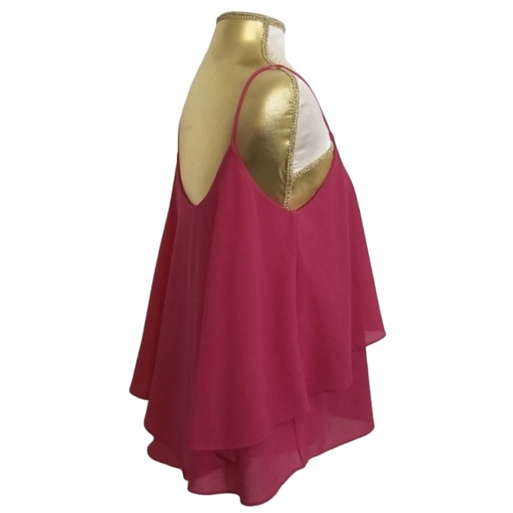Paper Crane Fuchsia Pink Layered Spaghetti Strap Cami Top - Picture 5 of 8